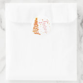 Personalisiert frohe Weihnachten Runder Aufkleber (Tasche)