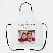 "Personalisiert frohe Weihnachten Schürze mit Foto (Vorderseite)