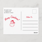 Personalisiert frohe Weihnachten Schwarz-Weiß Katz Postkarte (Rückseite)