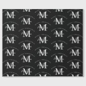 Personalisiert Frohe Weihnachten Schwarz-weiß Mono Geschenkpapier (Flach)