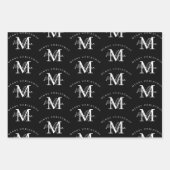 Personalisiert Frohe Weihnachten Schwarz-weiß Mono Geschenkpapier Set (Vorderseite)