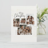 "Personalisiert frohe Weihnachten - Vier-Fotos-Col Einladung (Stehend Vorderseite)