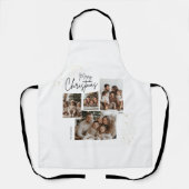 "Personalisiert frohe Weihnachten - Vier-Fotos-Col Schürze (Vorderseite)