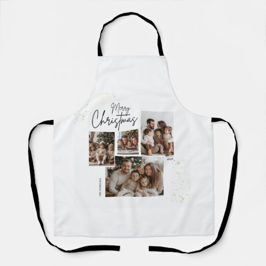 "Personalisiert frohe Weihnachten - Vier-Fotos-Col Schürze (Vorderseite)