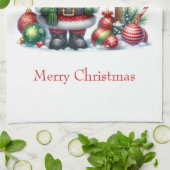 Personalisiert frohe Weihnachten Weihnachten Geschirrtuch (Gefaltet)