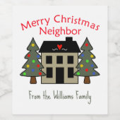 Personalisiert frohe Weihnachten Weinetikett (Einzelnes Label)