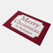 Personalisiert frohe Weihnachten Willkommen Doorma Fußmatte (Schrägansicht)