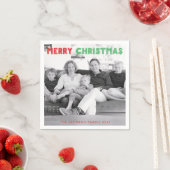 Personalisiert Frohe Weihnachts-Foto Papier Napkin Serviette (Beispiel)