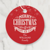 Personalisiert Frohe Weihnachts-Foto Rot Geschenkanhänger (Vorderseite)