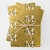 Personalisiert Frohe Weihnachts-Gold-Foil-Monogram Geschenkpapier Set (Beispiel)