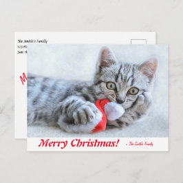 Personalisiert Frohe Weihnachts-Kitten mit Weihnac Postkarte