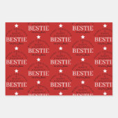 Personalisiert Frohe Weihnachts Rote Monogram Best Geschenkpapier Set (Vorderseite)