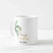 Personalisiert frohe Weihnachtsbaumtage Kaffeetasse (Vorderseite Links)