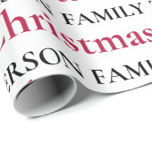 Personalisiert frohe Weihnachtsfamilie Geschenkpapier (Rolleneckpunkt)