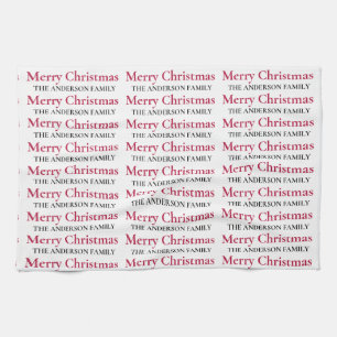 Personalisiert frohe Weihnachtsfamilie Geschirrtuch