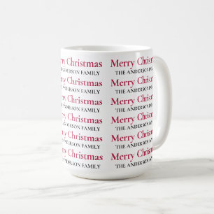Personalisiert frohe Weihnachtsfamilie Kaffeetasse