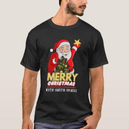 Personalisiert frohe Weihnachtsfamilie Santa Claus T-Shirt