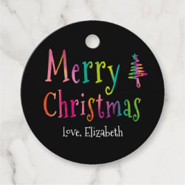 Personalisiert frohe Weihnachtsfarben Geschenkanhänger