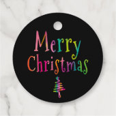 Personalisiert frohe Weihnachtsfarben Geschenkanhänger (Rückseite)