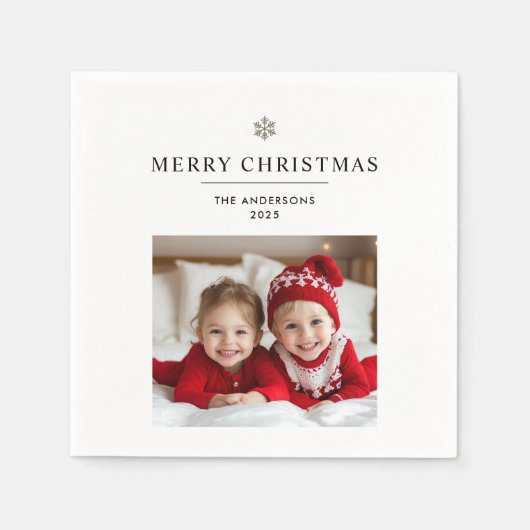 "Personalisiert Frohe Weihnachtsgeschenke mit Foto Serviette (Vorderseite)