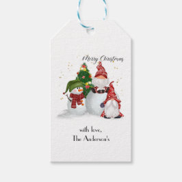 Personalisiert frohe Weihnachtsgnomes Snowmen Geschenkanhänger
