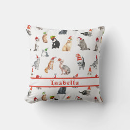 Personalisiert frohe Weihnachtskatzen mit Weihnach Kissen