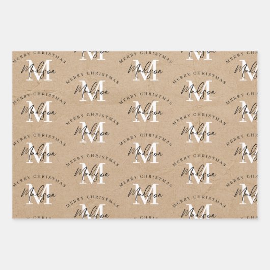 Personalisiert Frohe Weihnachtsklebstoff Geschenkpapier Set (Vorderseite 2)