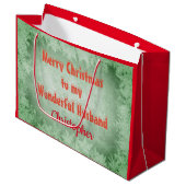 Personalisiert Frohe Weihnachtsmusik Große Geschenktüte (Vorderseite Schrägansicht)