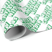 Personalisiert frohe Weihnachtsnamen Weiß und Grün Geschenkpapier (Rolleneckpunkt)