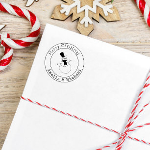 Personalisiert Frohe Weihnachtsschneemann Gummistempel