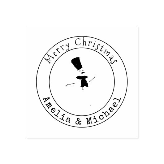 Personalisiert Frohe Weihnachtsschneemann Gummistempel (Prägung)