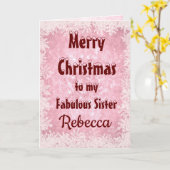 Personalisiert Frohe WeihnachtsSchwester Karte (Gelbe Blume)