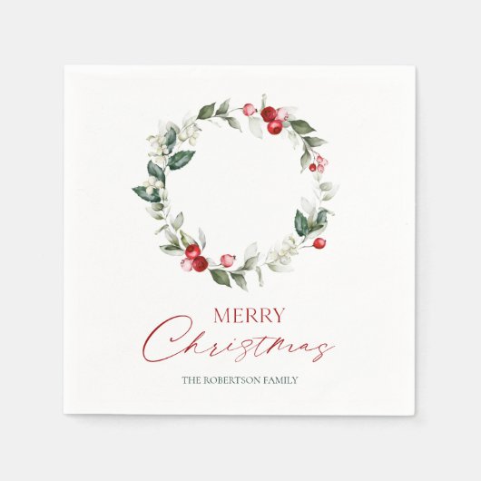 Personalisiert Frohe Weihnachtszeitung Napkins Serviette (Vorderseite)