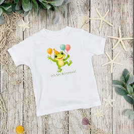 Personalisiert Frosch Balloons Kleinkind Baby Gebu Kleinkind T-shirt