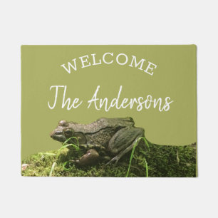 Personalisiert Frosch Foto Grün Willkommen Mat Do Fußmatte