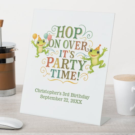 Personalisiert Froschkind Kinder Junge Mädchen Geb Sockelschild (In Situ)