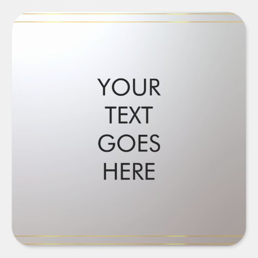 Personalisiert Fügen Sie Ihren Text hier Gold Silb Quadratischer Aufkleber (Vorderseite)
