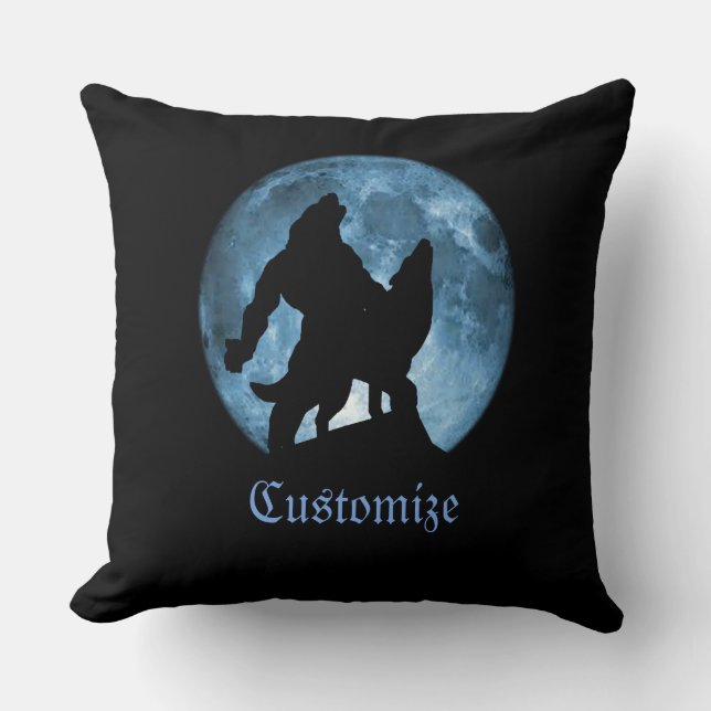 Personalisiert Full Moon Werewolf Throw Kissen (Vorderseite)