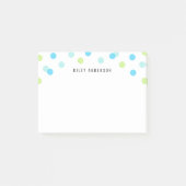 Personalisiert Fun Blue Aqua Green Confetti Post-it Klebezettel (Vorderseite)