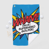 Personalisiert Fun Comic Book WHAM Golfhandtuch (Insitu)