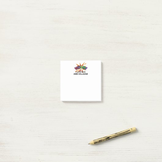 Personalisiert Fun Comic Book WHAM Simple Post-it Klebezettel (Auf Schreibtisch)