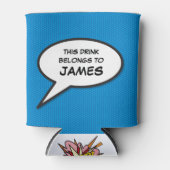 Personalisiert Fun Comic Buchen Sprechblase Blau Dosenkühler (Vorderseite)