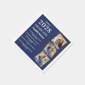 Personalisiert Fun Fakten Navy Blue Foto Abschluss Serviette (Ecke)