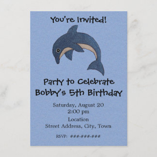 Personalisiert Fun Jumping Geburtstagsparty Dolphi Einladung