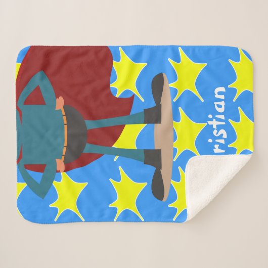 Personalisiert Fun Novelty Superhero Sherpadecke (Vorderseite (Horizontal))