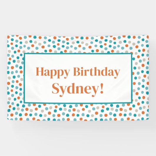 Personalisiert Fun Polka Dots Confetti Geburtstag Banner (Horizontal)