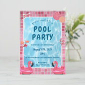 Personalisiert Fun Pool Party Geburtstag Einladung (Stehend Vorderseite)