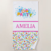 Personalisiert Fun Pool Party Strandtuch (Vorderseite)