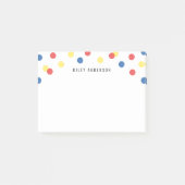 Personalisiert Fun Red Blue Yellow Confetti Post-it Klebezettel (Vorderseite)