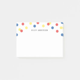 Personalisiert Fun Red Blue Yellow Confetti Post-it Klebezettel